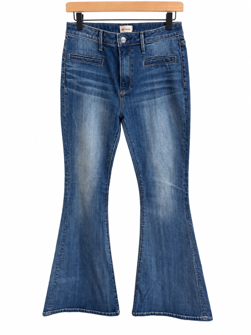 Driftwood Farrah Flare Jeans Blue Wash Stretch Denim Size 29 34” inseam